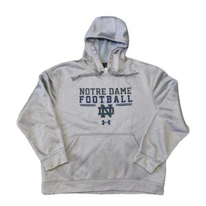 Under Armour Storm Notre Dame Irish Fleece Hoodie Jacket Mens L Grey Football